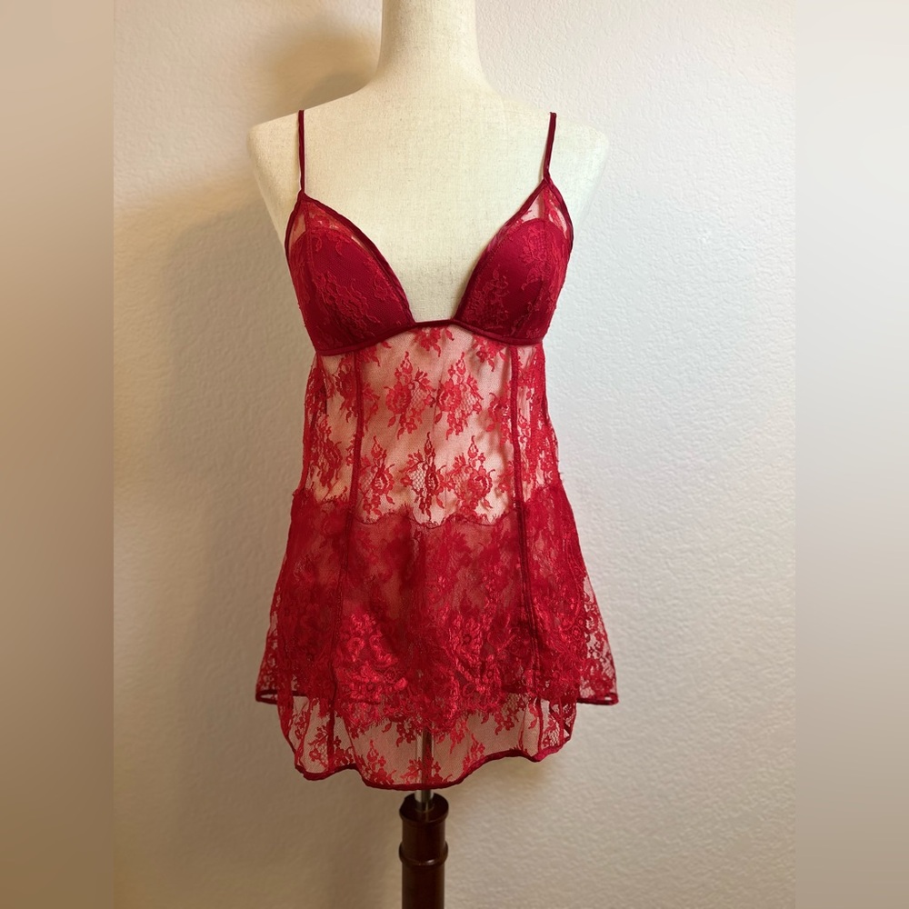Victoria Secret Very Sexy‎ Red Sheer
Lace Babydoll Lingerie Size Medium